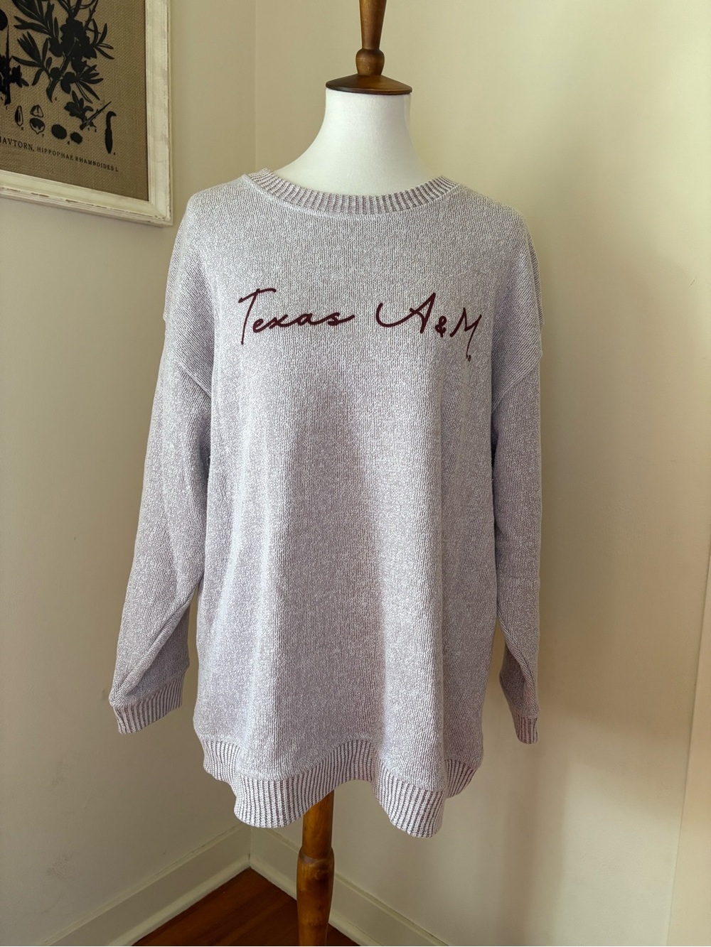 Texas A&M Burgundy & White Crewneck Pullover Sweater